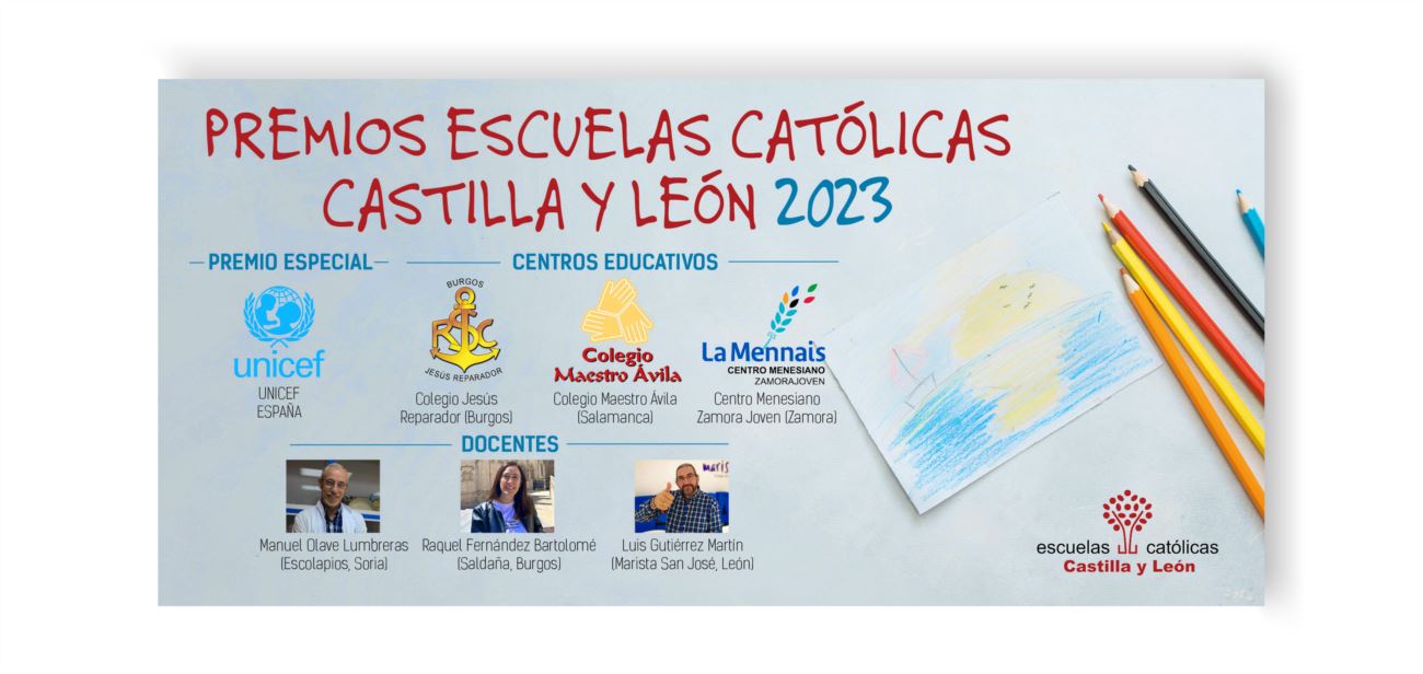 Premio Especial Escuelas Católicas Castilla y León 2023 por su trabajo en la garantía de derechos como el acceso a la educación de todos los niños y jóvenes, siendo inspiradores y ejemplo de transmisión de valores para los centros educativos y sus alumnos.